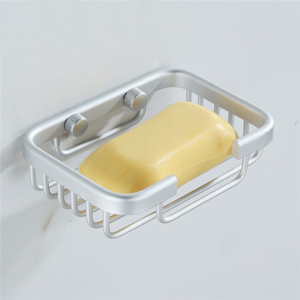 Soap Dish Space Aluminum Wall Mounted Self Draining Soap Holder for Bathroom Kitchen