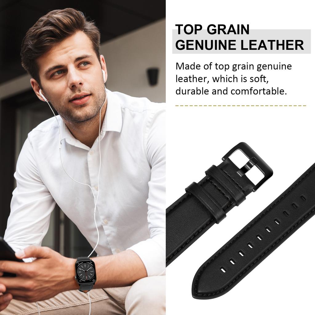 Watch Band for Apple Watch Ultra 3 2 1 49mm/Series 11 10 46mm/9 8 7 45mm/SE3 SE2 SE 6 5 4 44mm/3 2 1 42mm Genuine Cow Leather Strap