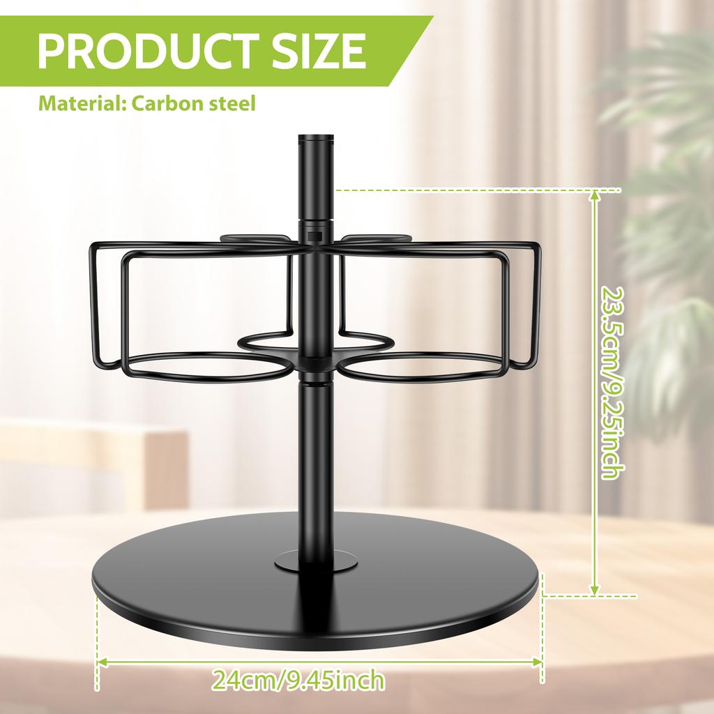 360° Rotatable Cup Organizer 40oz Cup Carbon Steel Tumbler Holder 3 Slots Water Bottle Storage Rack Cup Accessories for Kitchen