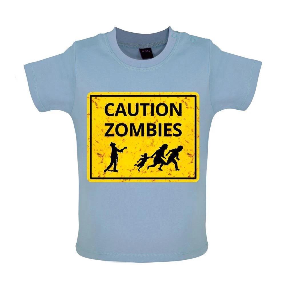Caution Zombie Road Sign - Kids T-Shirt / Bodysuit - Halloween Funny 140