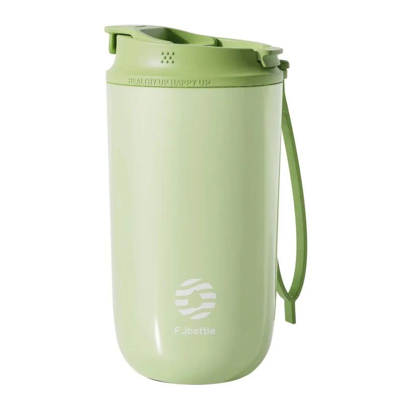 450ml Travel Thermal Mug Stainless Steel Leakproof Thermos Bottle Tea Cup Vacuum Flask Portable Outdoor Insulated Cup with Straw