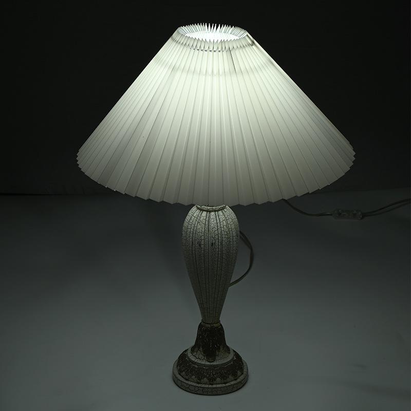 Pleated Cloth Lampshade Accessory for Desk and Floor Lamps, Inclined Height 240mm, Bottom Opening 410mm