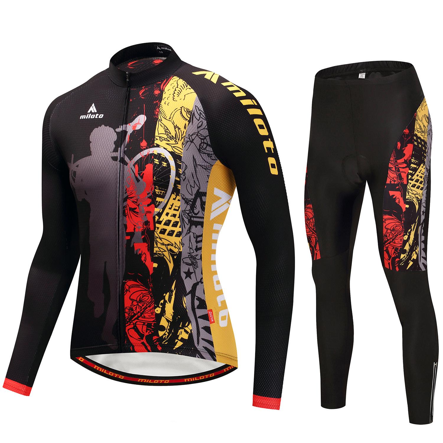 

Cycling Suit Long Set 2026 Autumn Breathable Cycling Suit Set Outdoor Cycling XS