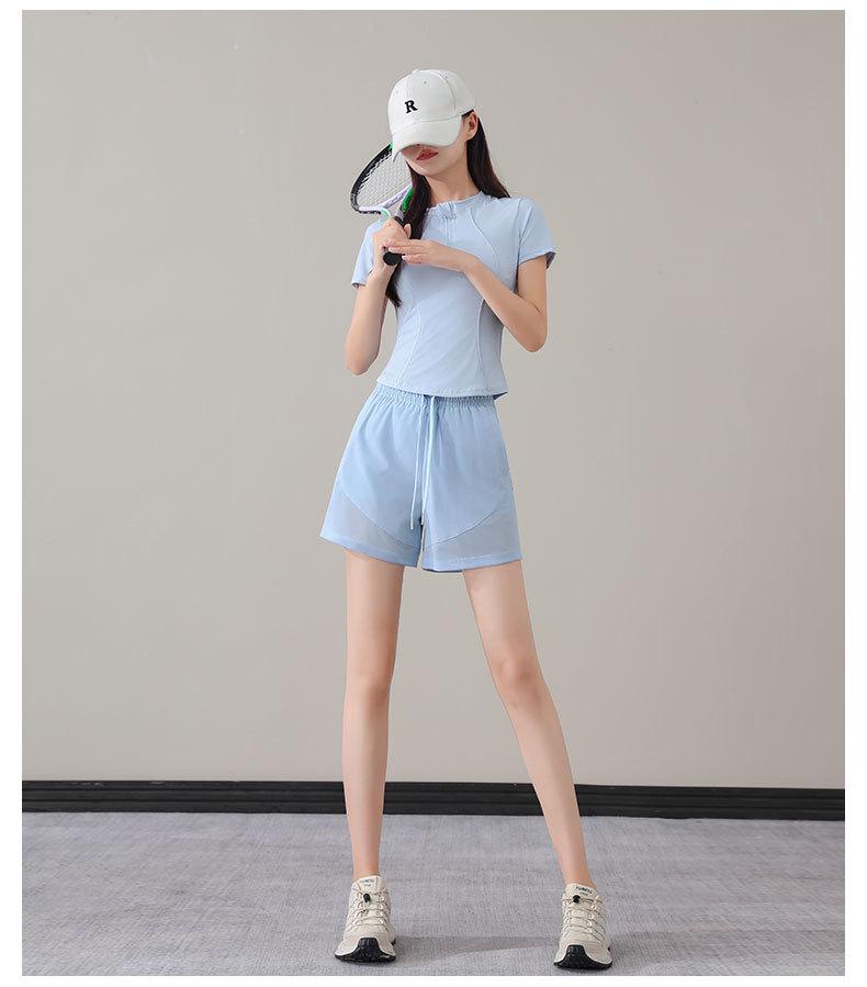 Women's Summer 2025 Quick-Dry Casual Black Fitness Yoga Top & Shorts Set