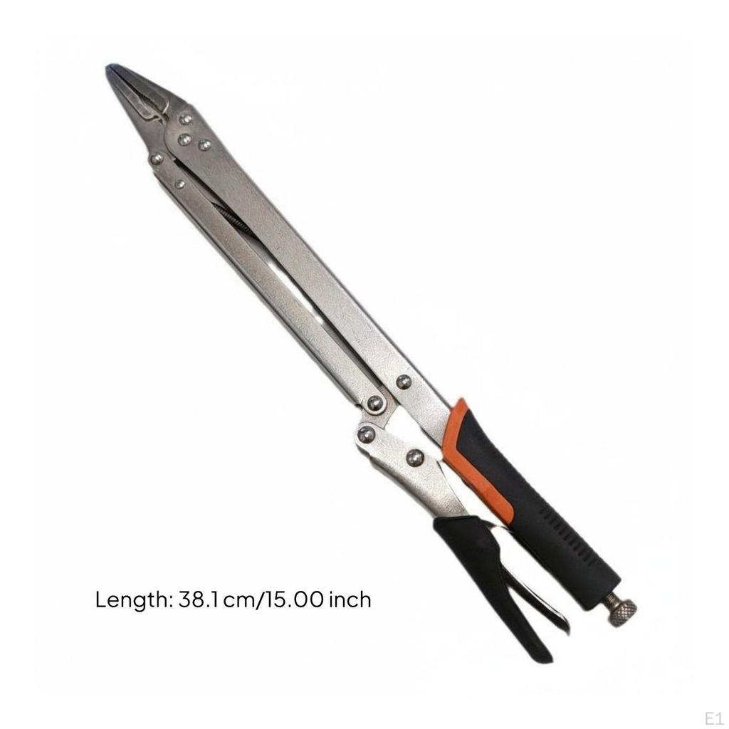 Long Nose Locking Pliers 15 Inch Reach Clamp Narrow Access Pointed Vise