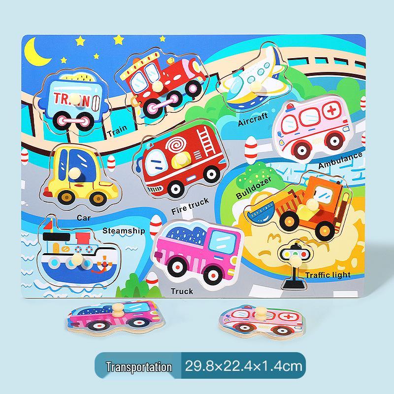Kids' Early Education Puzzle: Mushroom Nail & Fruit Vegetable Board for Ages 1-3