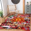Manchester Personalized Name Area Rug Perfect for Outdoor Living Rooms Dormitory Entryway Anti-slip Rug Anime Office Decor