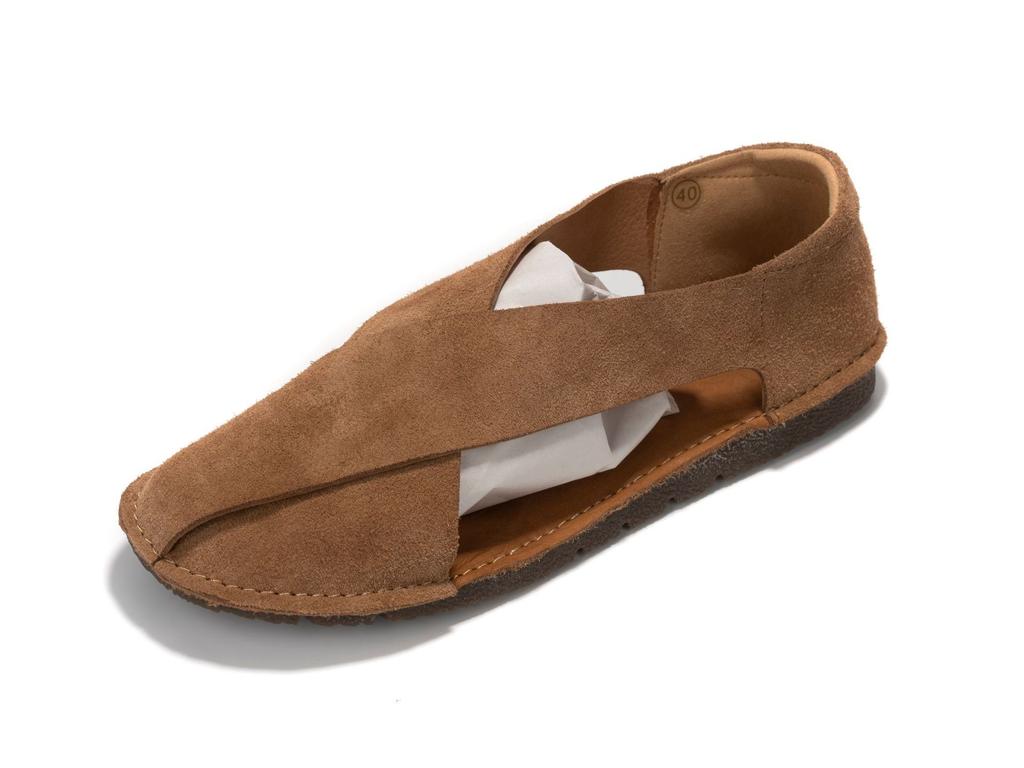 Summer handmade leather casual shoes men's bag head side empty one pedal single shoes retro men's sandals