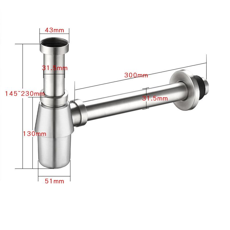 304 Stainless Steel Bathroom Siphon Sink Drain Pipe Basin Drain Siphon Nickel/Chrome Basin Bottle Trap Drain Set Accessories