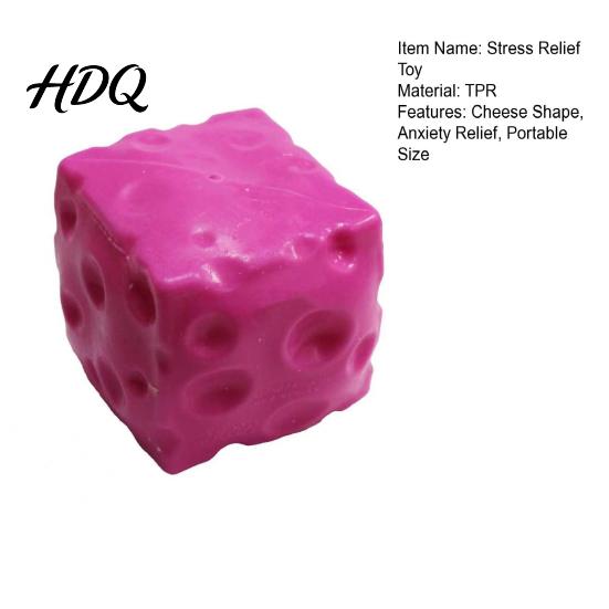 Stress Relief Gadget Giant Cheese Squeeze Toy Anxiety Cube Sensory Relaxation Ball Soft Stretchy Block Pinch Home Office Tool TPR