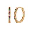 Trendy Gold Color Cubic Zirconia Round Copper Earrings For Women Metal Crystal Earring Party Everyday Zircon