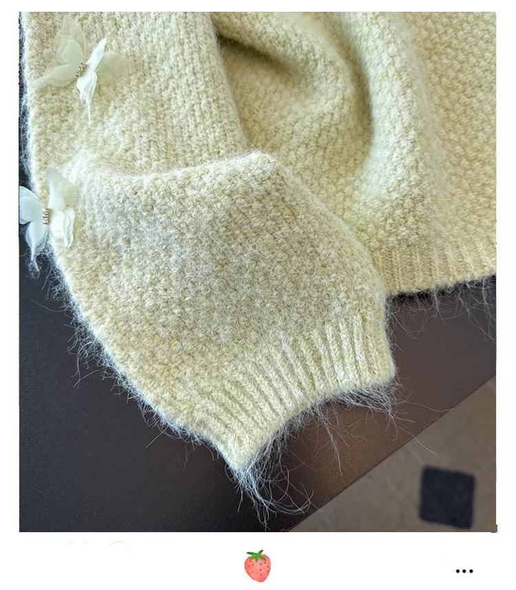 Women's Plus Size Chic Floral Knitwear: Slimming, Soft, Fluffy Autumn/Winter Sweater