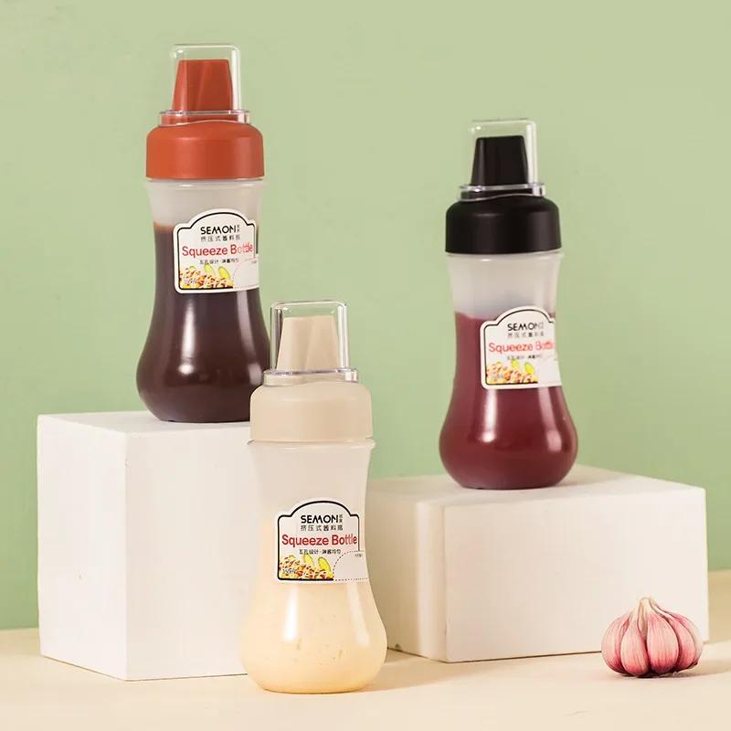 350ml 5 Hole Squeeze Bottles Condiment Bottles with Nozzles Ketchup Mayonnaise Squeeze Bottle Honey Dispenser Kitchen Supplies