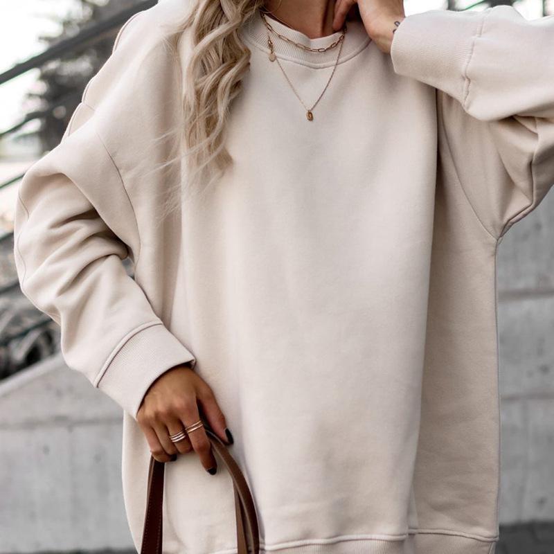 2026 cross-border foreign trade European and American women's clothing, new spring models, fashionable round neck lazy style tight long-sleeved