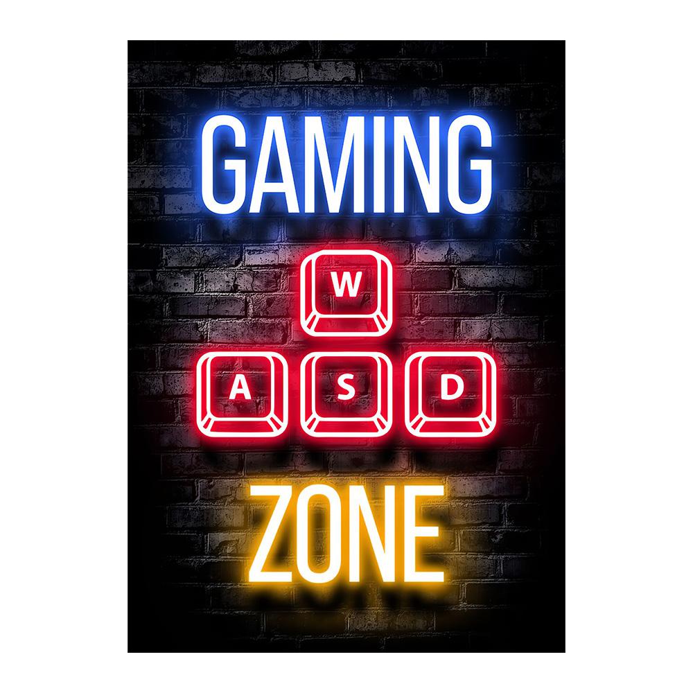 Neon Gaming Gamer Wandkunst Poster Drucke Gamer Leinwandmalerei Leinwandbild für Kinder Jungenzimmer Dekoration Spielzimmer Cuadros