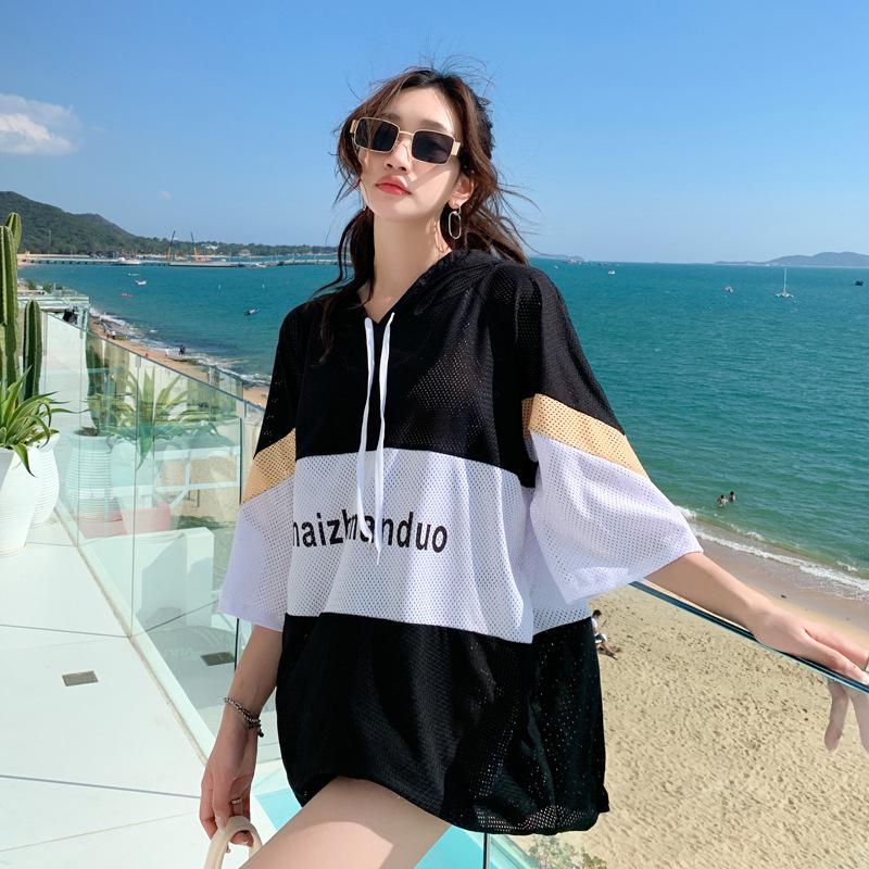 "College Style Long-Sleeve Three-Piece Korean Swimsuit - Conservative, Belly-Covering, Split Design for Female Students"