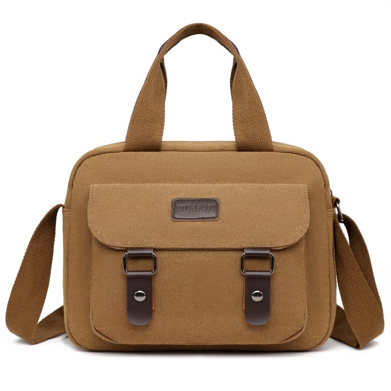 Canvas Handbag Men's Business Briefcase Shoulder Crossbody Bag