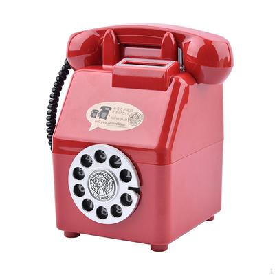 Retro Telephone Piggy Bank Dial Money Saving Jar Cartoon Photography Props Phone