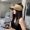 Summer Sun Hat, Large Brim Straw Hat, Hollow Top Foldable Sun Protection Hat for Vacation Daily Wear