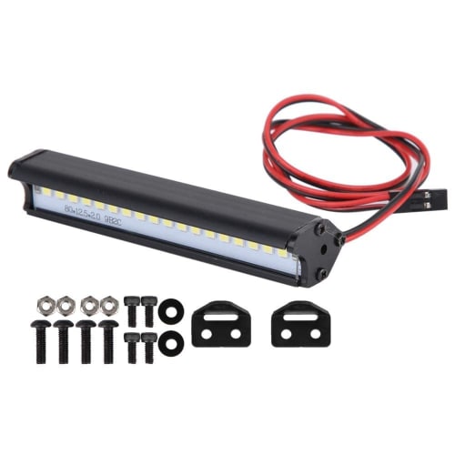 RC Car LED Roof Light Bar, High Brightness, for Traxxas TRX6/TRX4/SCX10 1/10 Scale RC Crawlers, Deformation Resistant, 18 Beads, 83mm Long, Easy Insta