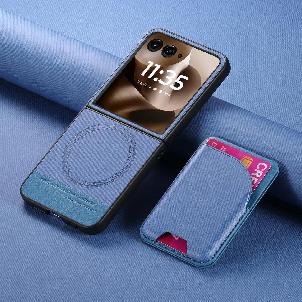 Wallet Card Holder Bracket Phone Case for Motorola Razr 60 50 40 Ultra Moto Razr 40 50 60 Magnetic Card Case Leather Cover