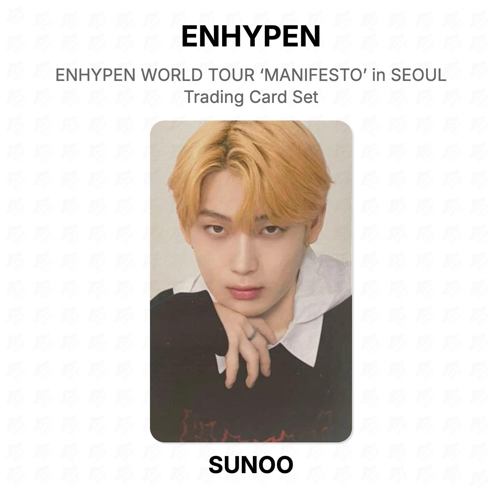 ENHYPEN WORLD TOUR ‘MANIFESTO’ in SEOUL Trading Card Set Official Photocard SUNOO