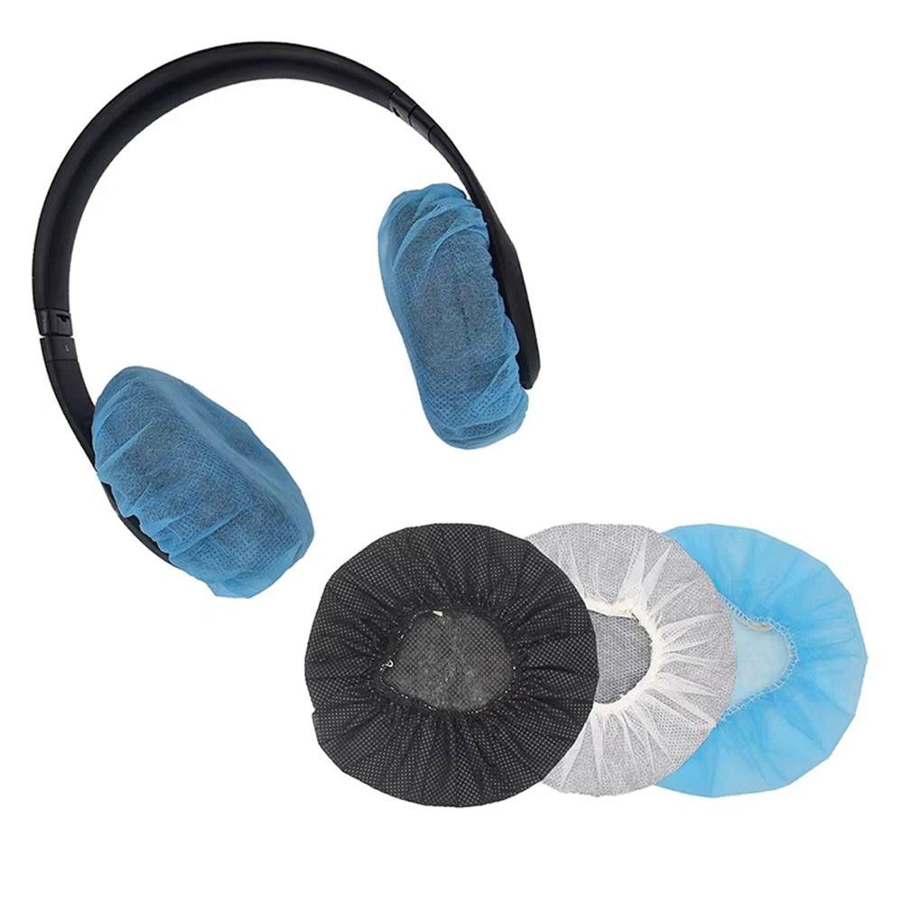 100Pcs/Bag Nonwoven Microphone Covers Disposable Microphone Protective Cap Headphone Cover