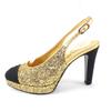 Very Good CHANEL pumps gold Women 36.5 G37586 Used