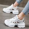 Dad's Shoes for Women  Spring New Style Breathable Mesh Casual Sports Shoes Thick Sole Inner Heightening White Women's Shoes