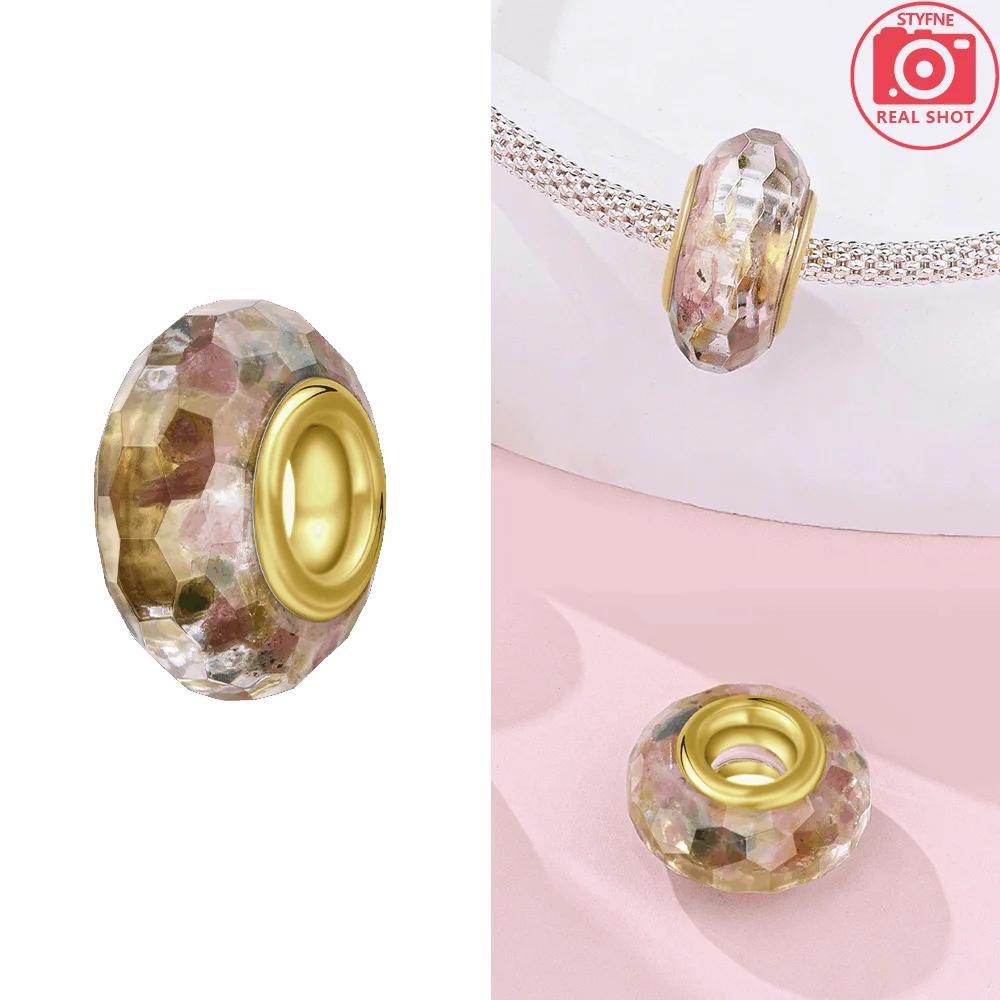 Original Simple Shining Isolated Pearls Golden Star Moon Patternscopper Beads Fit Bracelet Women Jewelry Valentine Gift Diy