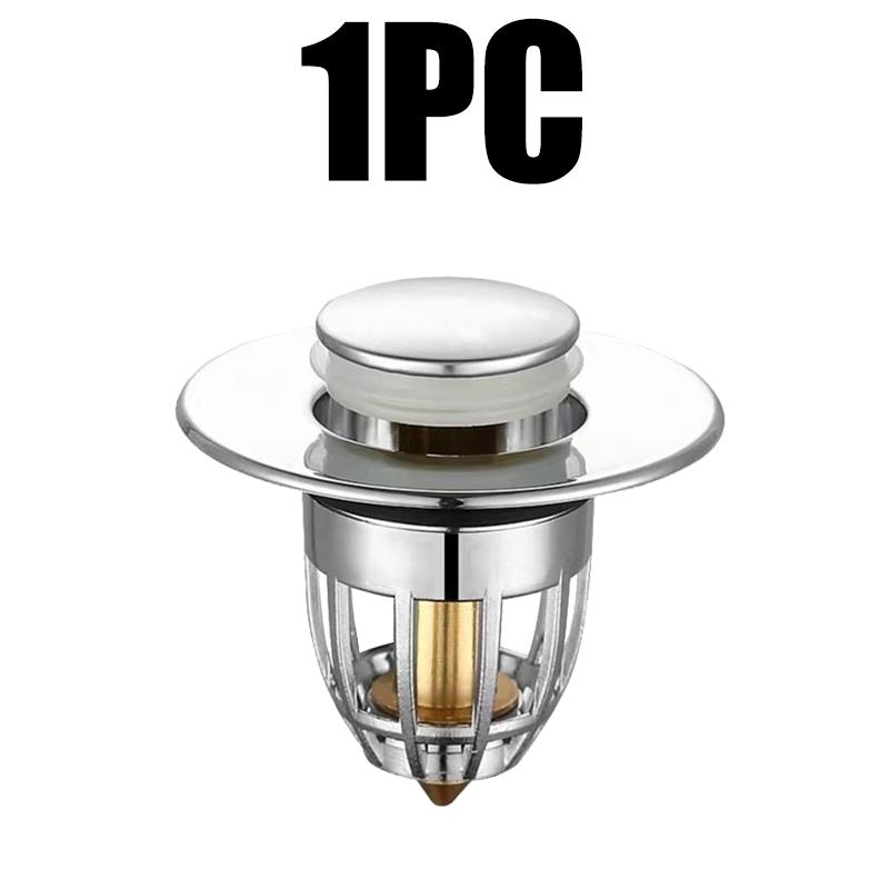 

5Pcs Rebound Drain Plug Filter Basin Pop-up Sink Universal Filter Easy To Push Hair Catchers Bathroom Kitchen Sink Drain Plug