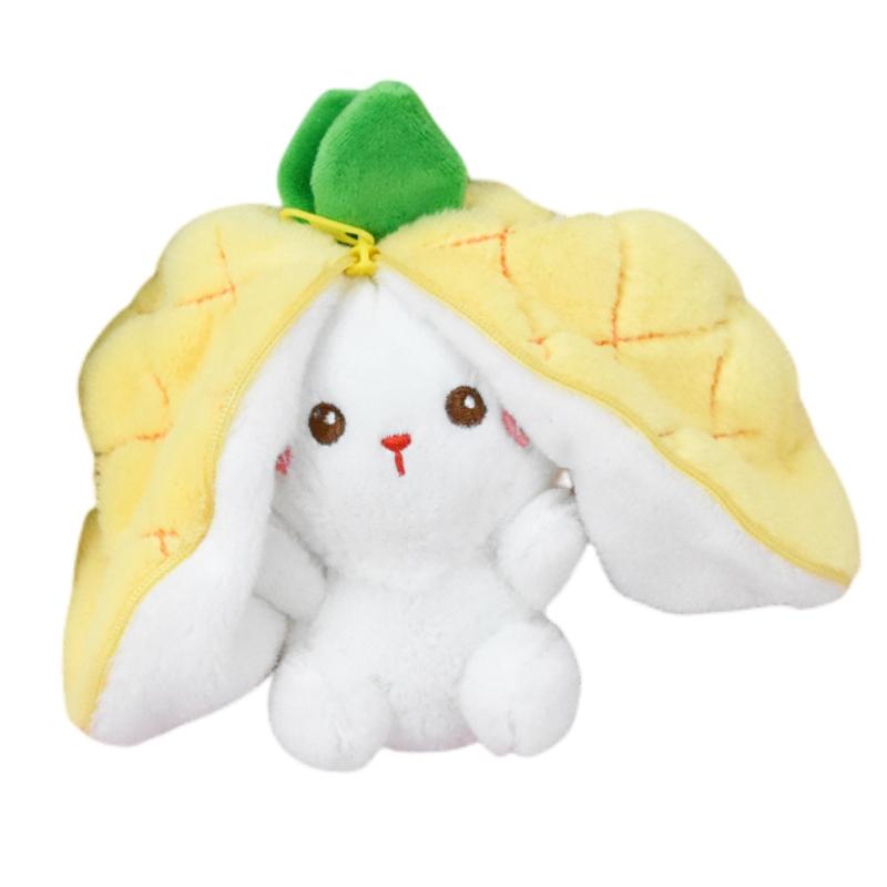 

Bunny Strawberry Plush Toy Keychain Transform Fruit Doll Bag Pendant Home Decor Pineapple
