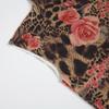 Women's Vintage Floral Print High Neck Sleeveless Spice Girls Street Clashing Colour Niche Pleated Waist Slimming Tank Top