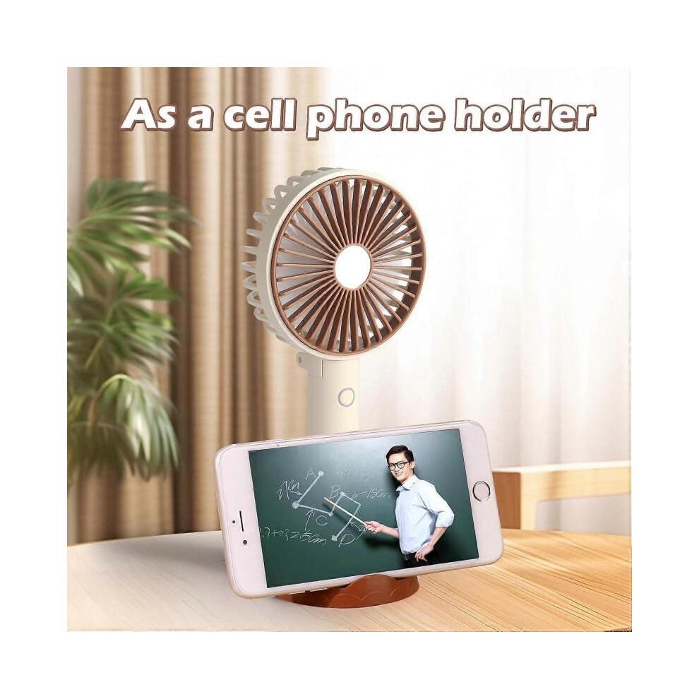 Tragbarer Handventilator Wiederaufladbar, 3 Geschwindigkeiten USB Wiederaufladbarer Klappbarer Tischventilator für Reise Camping Home Office