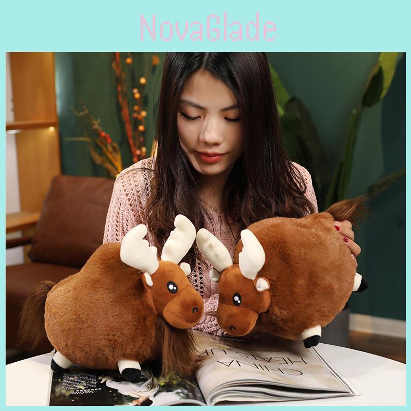 Adorable Plush Cartoon Moose Toy For Children Soft And Cuddly Christmas Gift