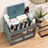 Transparent Desktop Cosmetics Organizer with Drawers for Lipsticks, Skincare, Makeup Brushes, and Masks