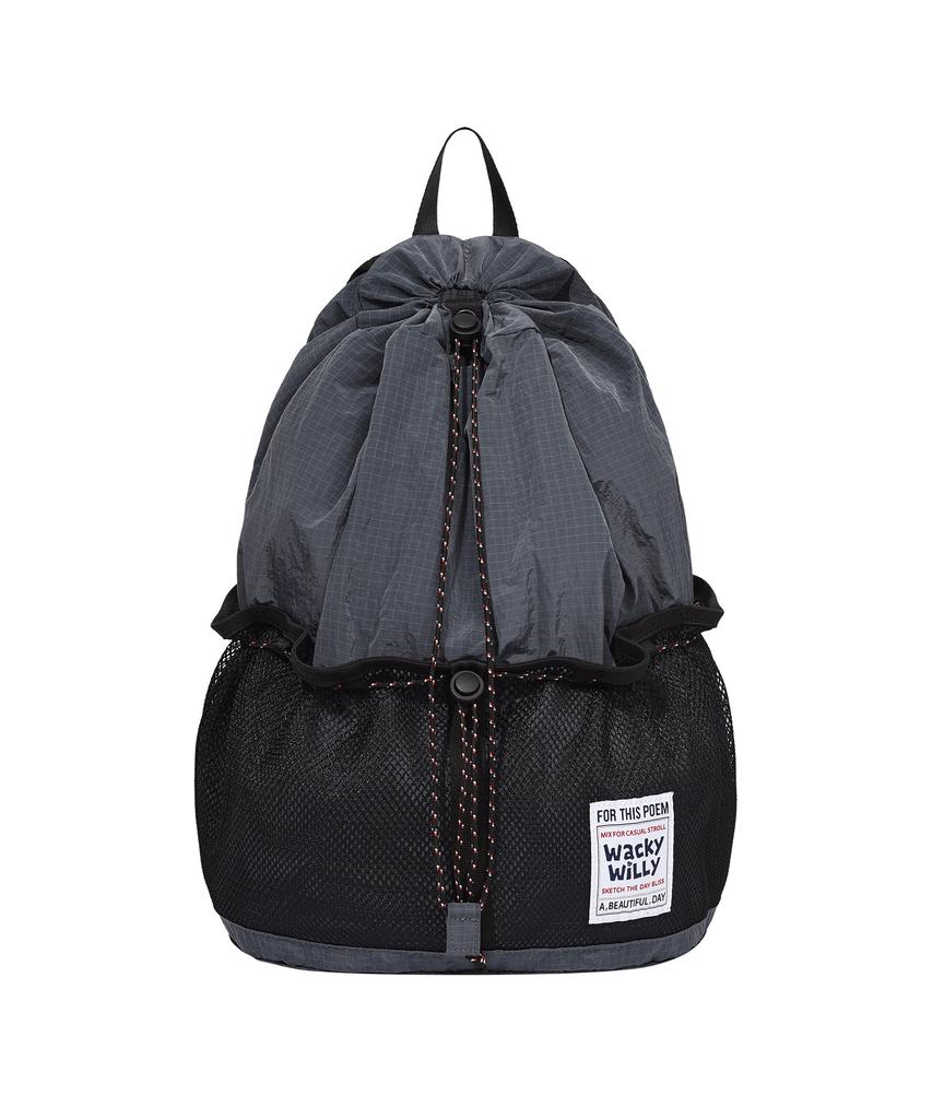 Wacky Willy String Draw Backpack Charcoal