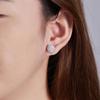 Round Cut Moissanite 925 Silver Stud Earrings 14K White Gold Plated Earring