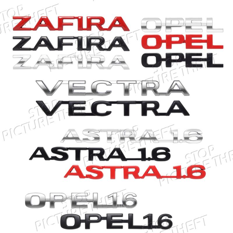 For Opel Vauxhall Zafira Vectra Astra 1.6 Logo 3D Metal Badge Decal Car Body Rear Trunk Emblem Sticker Decoration Accessories