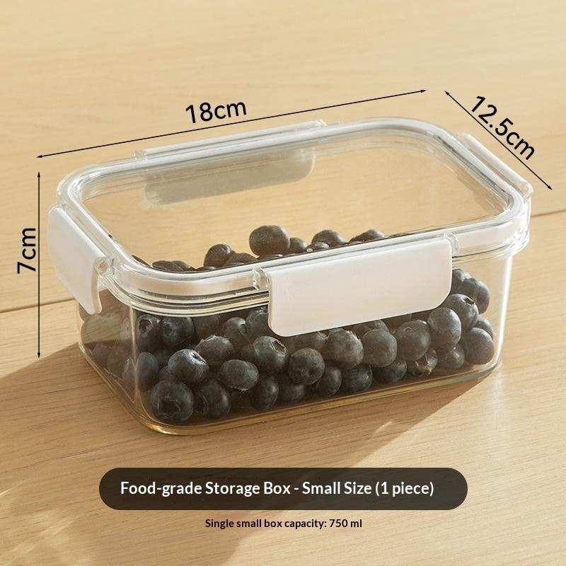 Clear Pet Crisper Box Leak-Proof Food Storage Container With Snap Locks & Silicone Seal For Fridge, Fruit, Bento & Meal Prep