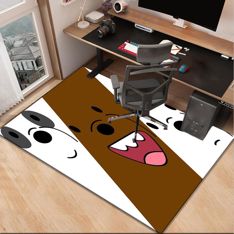 Bears Friends Adventure Office Rug Chair Mat, Game Carpet, Suitable for Front Door, Bedroom, Living Room, Desk, Holiday Gift