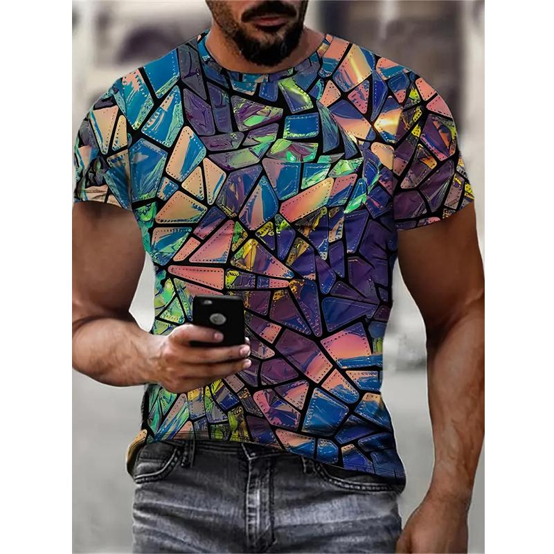 

Men s T-Shirt 2026 Casual Stripe Printed Tshirts Fashion Short Sleeved Tees Outdoor Oversized Loose Male Clothing Tops S