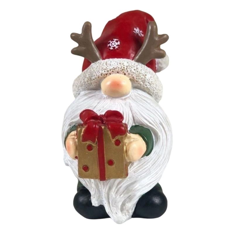 Resin Christmas Figurine for Shelf Display, Freestanding Santa Holiday Accent for Desk, Entryway, Home Styling