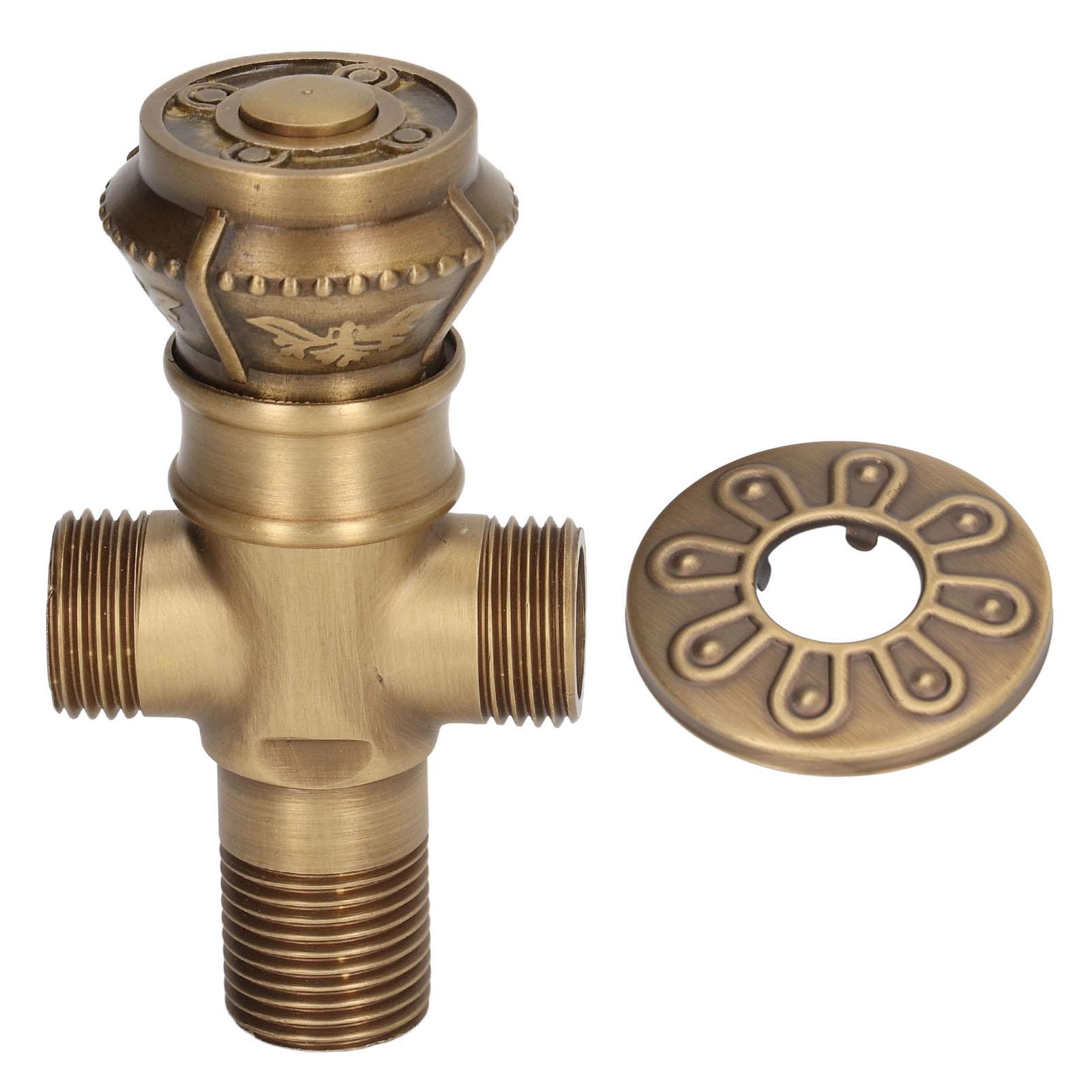 Angle Valve European Antique Style Cold Hot Water Faucet Turn Angle Water Stop Valve for Kitchen Bathroom