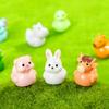 Non-Toxic 8/16Pcs Animal Duck Figurines Collection Resin Kapibara Rabbit Snake Pig Decor For Fairy Garden Christmas Gift