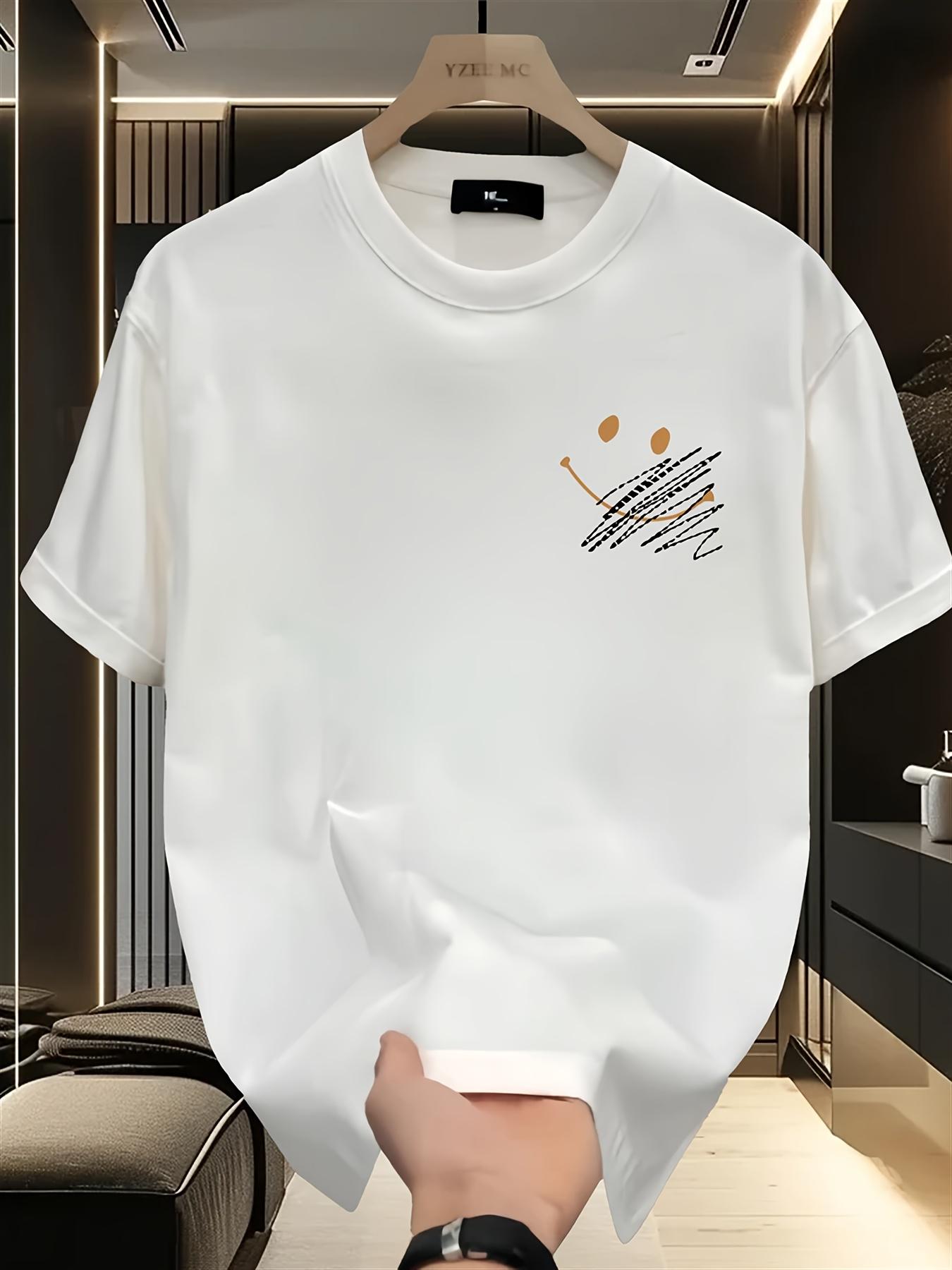 

Men S Summer Heavy Short-Sleeve T-Shirt with Trendy Prints, Versatile Korean And Japanese Style S разноцветный