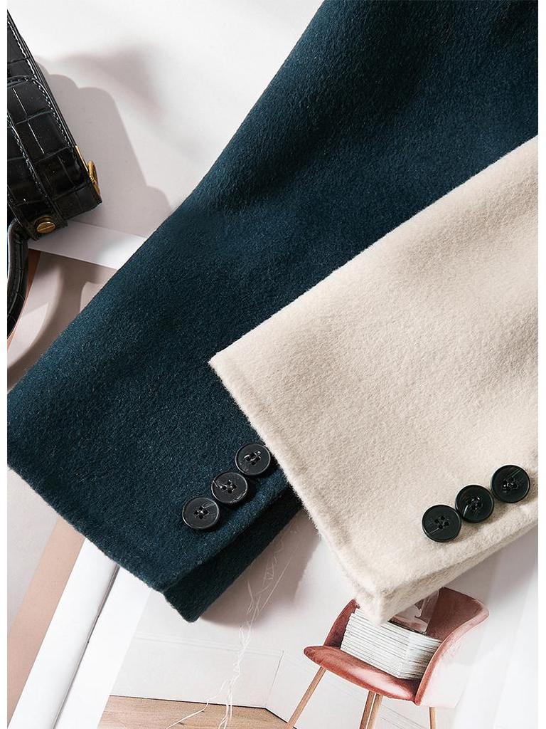 2025 Women's Autumn/Winter Slimming Wool Blazer – Elegant Double-Faced Wool Coat for Commuting