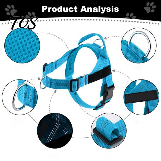 Ergonomic Pressure Relief Dog Harness No Pull Harness, Adjustable Nylon Vest with Handle, Breathable Dash-proof Control for Hiking Padded Medium Large