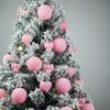 6CM Colored Plush Christmas Ball Christmas Decorations Plastic Ball Christmas Tree Decoration Pendant 2026 New Year Gift