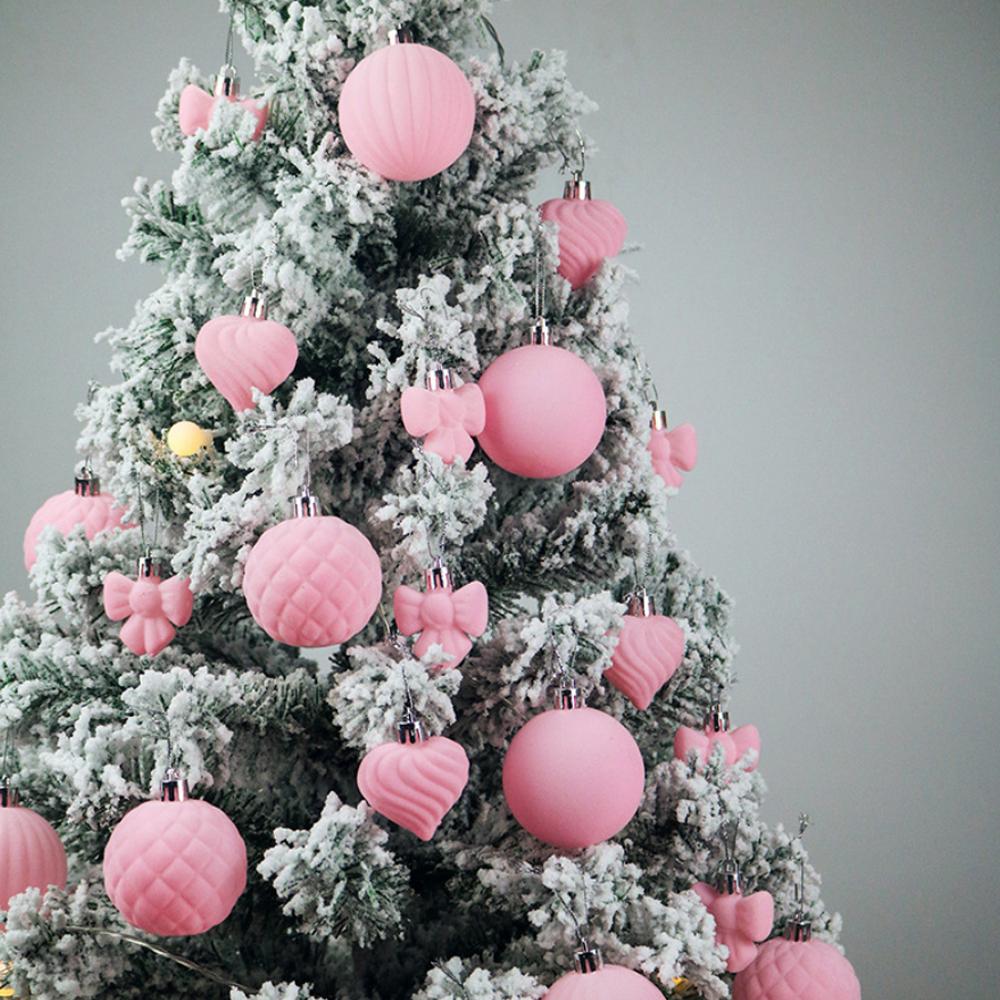 6CM Colored Plush Christmas Ball Christmas Decorations Plastic Ball Christmas Tree Decoration Pendant 2026 New Year Gift